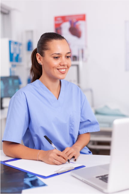 Nurse writing notes